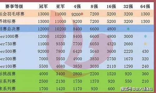 羽毛球赛事级别及积分_羽毛球赛事级别及积分表